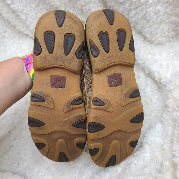 Twisted X Distressed Leopard Print Driving Moccasins sz 6 - Picture 6 of 7